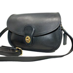 Coach Prairie Saddle Bag Style 9954 in Black Glove-Tanned Leather, Equestrian